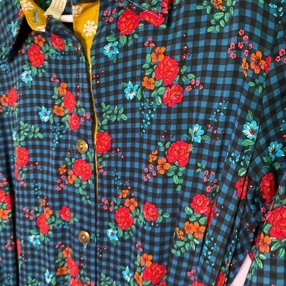 Matilda Jane Checked Floral Print Shirt Dress Size XS - Picture 4 of 9